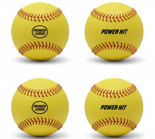 leather covered OMYOPY 12 inch fastpitch softballs ideal for practice and training d