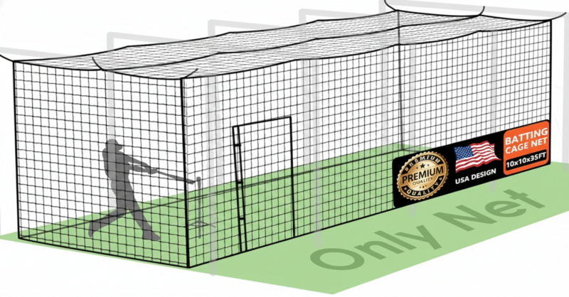 Replacement batting cage net for baseball and softball training cages.