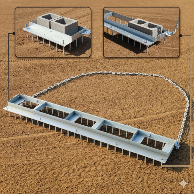 6ft baseball field drag mat with chain built for grooming dirt infields and maintaining smooth playing surfaces