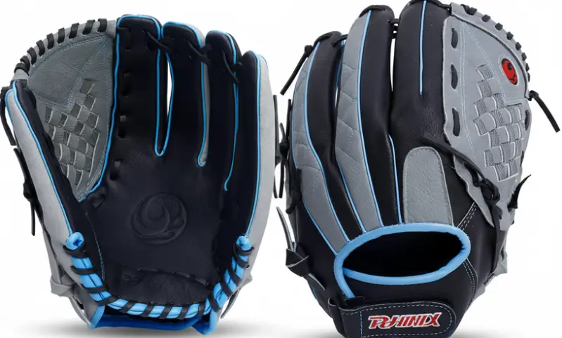 PHINIX 12.5 Inch Slowpitch All Pigskin Softball Glove displayed showing its mid-size pigskin leather construction and compact outfield design for slowpitch players.