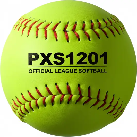 PHINIX Slow-Pitch Split Leather Softball with durable split-leather cover and cork core for practice and slowpitch games