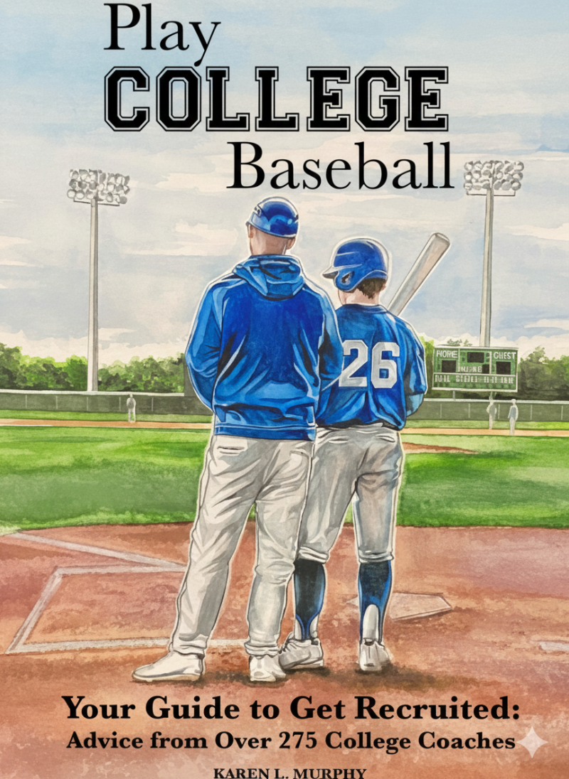 Play College Baseball book cover built from direct input of over 275 college coaches covering player evaluation communication preferences and coach-perspective recruiting guidance for every division level.