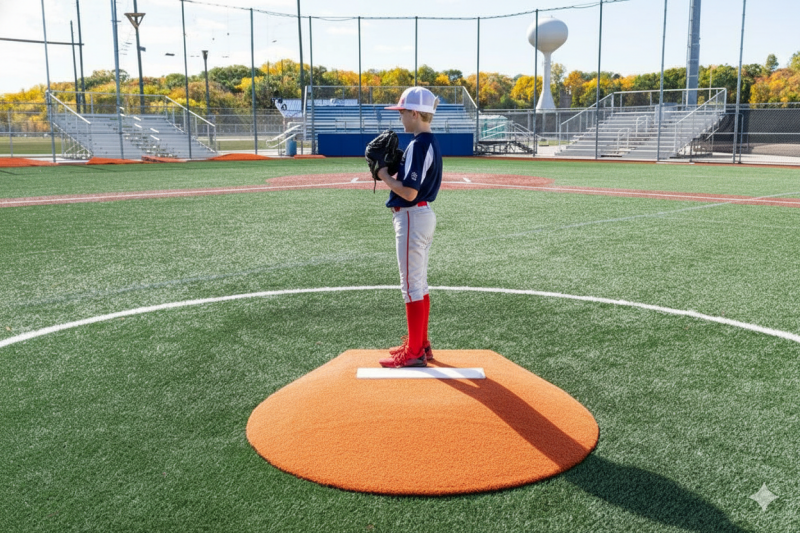 Portolite 6 inch oversized stride off game pitching mound one-piece design