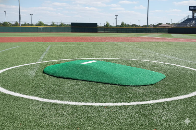 Professional and portable baseball pitching mounds for team and facility training
