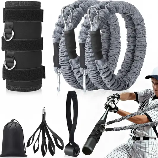 TOBWOLF Premium Baseball Bat Weight with Resistance Bands Door Anchor and Finger Strengthener complete swing strength and bat speed training package for competitive hitters.