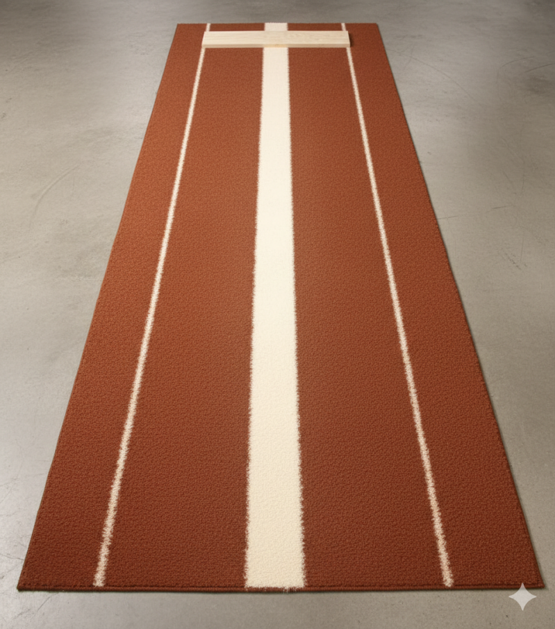 Premium Pro Turf Pitching Mat 10 Feet X 3 Feet displayed flat showing its pro-grade turf face and full-length training surface.