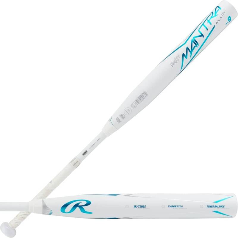 Rawlings Mantra+ fastpitch softball bat built with advanced composite technology for strong barrel performance and balanced swing feel.