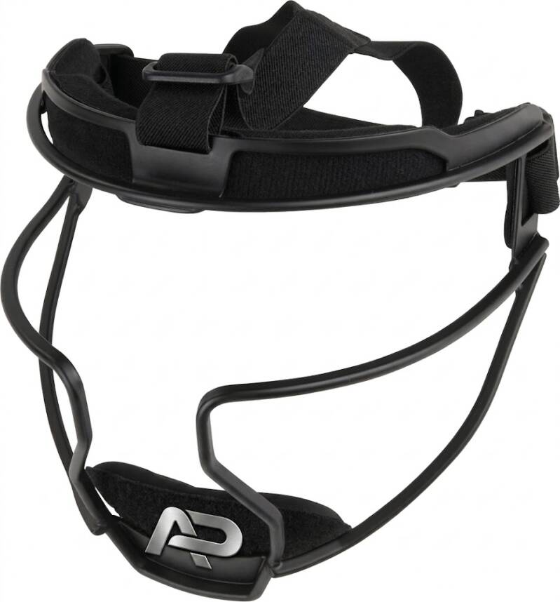 Rawlings HI-VIZ Ultra Softball Fielder's Mask displayed showing its ultra casted frame construction and high-visibility wide field of vision design on a neutral background.