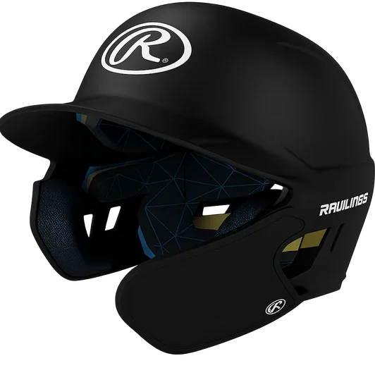Rawlings MACH Adjust Baseball Batting Helmet with rear dial fit system and MACH padding for youth players.