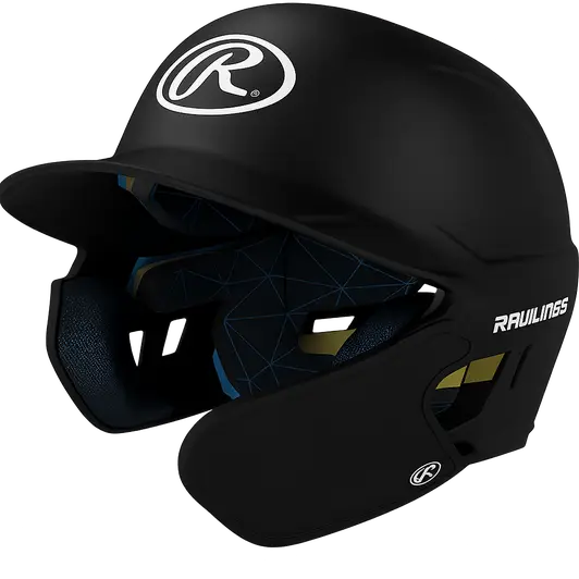 Rawlings MACH Adjust Baseball Batting Helmet displayed showing its advanced ABS shell and adjustable fit dial construction.
