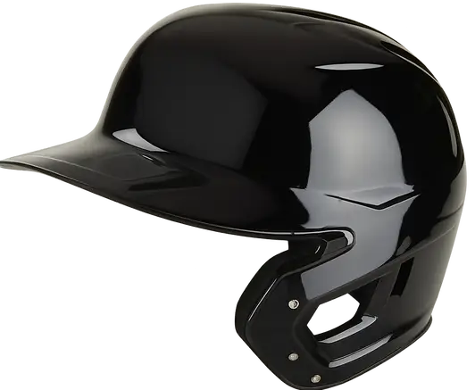 Rawlings MACH single ear batting helmet in glossy black with low-profile shell design.