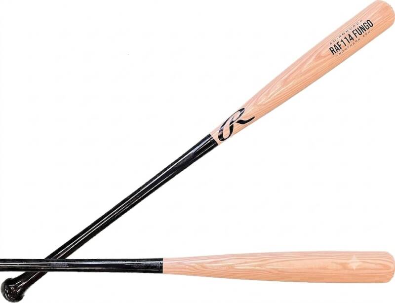 Rawlings Northern Ash Wood FUNGO Training Bat in northern ash with the Rawlings logo, a durable coaching fungo.