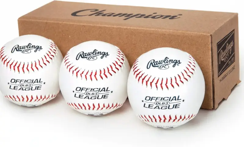 Rawlings Official League Recreational Use Practice Baseballs OLB3 Youth 8U 3 Count with Rawlings brand quality at youth recreational compression in a flexible 3 count format for coach-pitch and youth recreational league play.