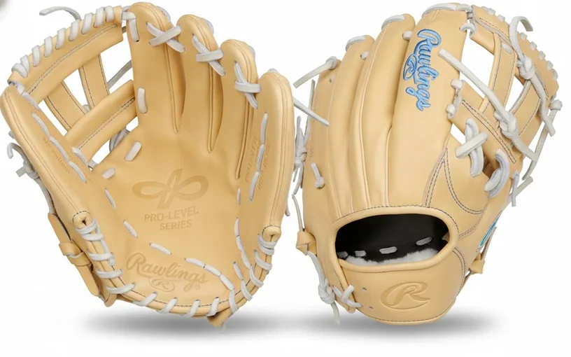 Rawlings PRO Preferred Baseball Glove displayed showing its handcrafted Kip leather construction and deep outfield pocket design for elite competitive outfielders.
