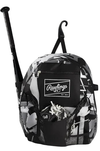 Rawlings Remix youth softball bat bag backpack with lightweight design, bat sleeves, and colorful gear storage for young players.