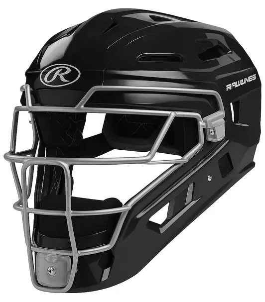 Rawlings RENEGADE 2.0 Catcher's Helmet displayed showing its second-generation ABS shell construction and updated fit design for developing and competitive baseball catchers.