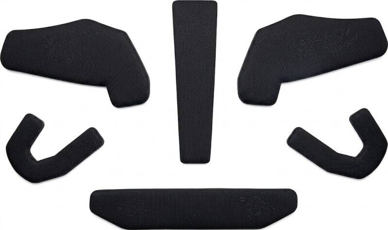 Helmet fit kit cushions from the Rawlings RX2 Series featuring six contoured black foam pieces for a secure interior fit.