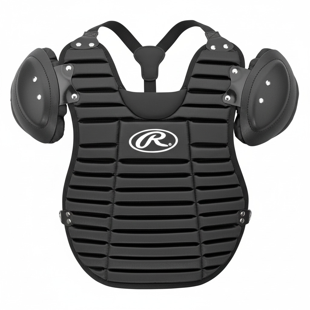 Rawlings UGPC umpire’s chest protector with high-density padding and ergonomic design for professional-level umpire protection