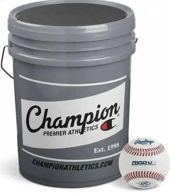 Rawlings Youth High School College Added Lifespan Weather Resistant baseballs in dozen and bucket options with durability-specific construction extending usable ball life through high-contact volume and outdoor weather conditions.