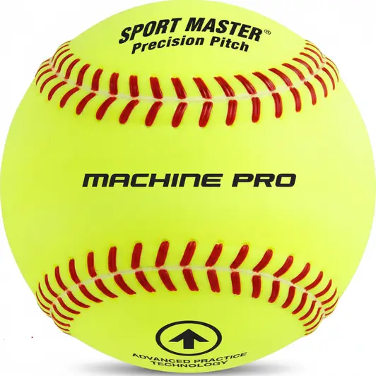 Rawlings Ultimate Practice softball with synthetic cover designed for durable team training and pitching machine use