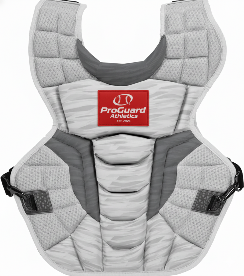 Rawlings Velo 2.0 Catcher's Chest Protector displayed showing its second-generation updated construction and refined adjustable fit design for competitive catchers.