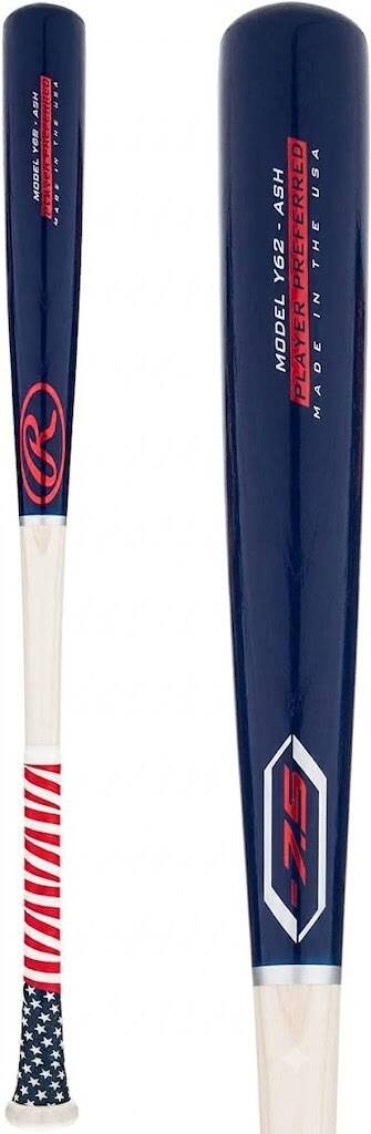 Rawlings Youth Wood Baseball Bat in ash with the Rawlings logo, sized for youth players.