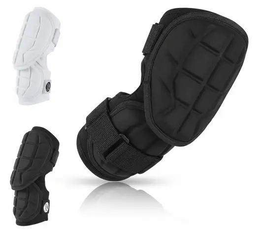 Rawxy Batters Hitters Baseball Softball Elbow Guard showing batter-specific protective design against a white background.
