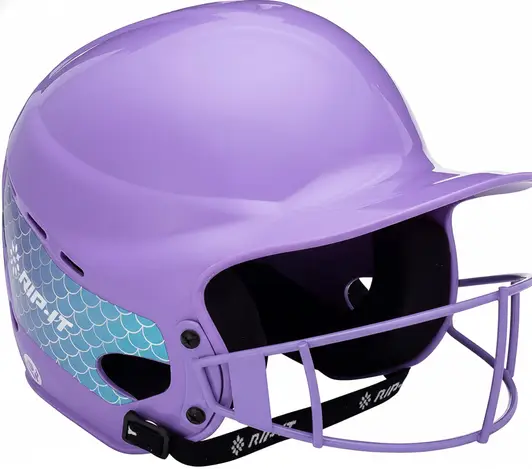 RIP-IT Play Ball Softball Batting Helmet displayed showing its accessible shell construction and softball-specific design features.