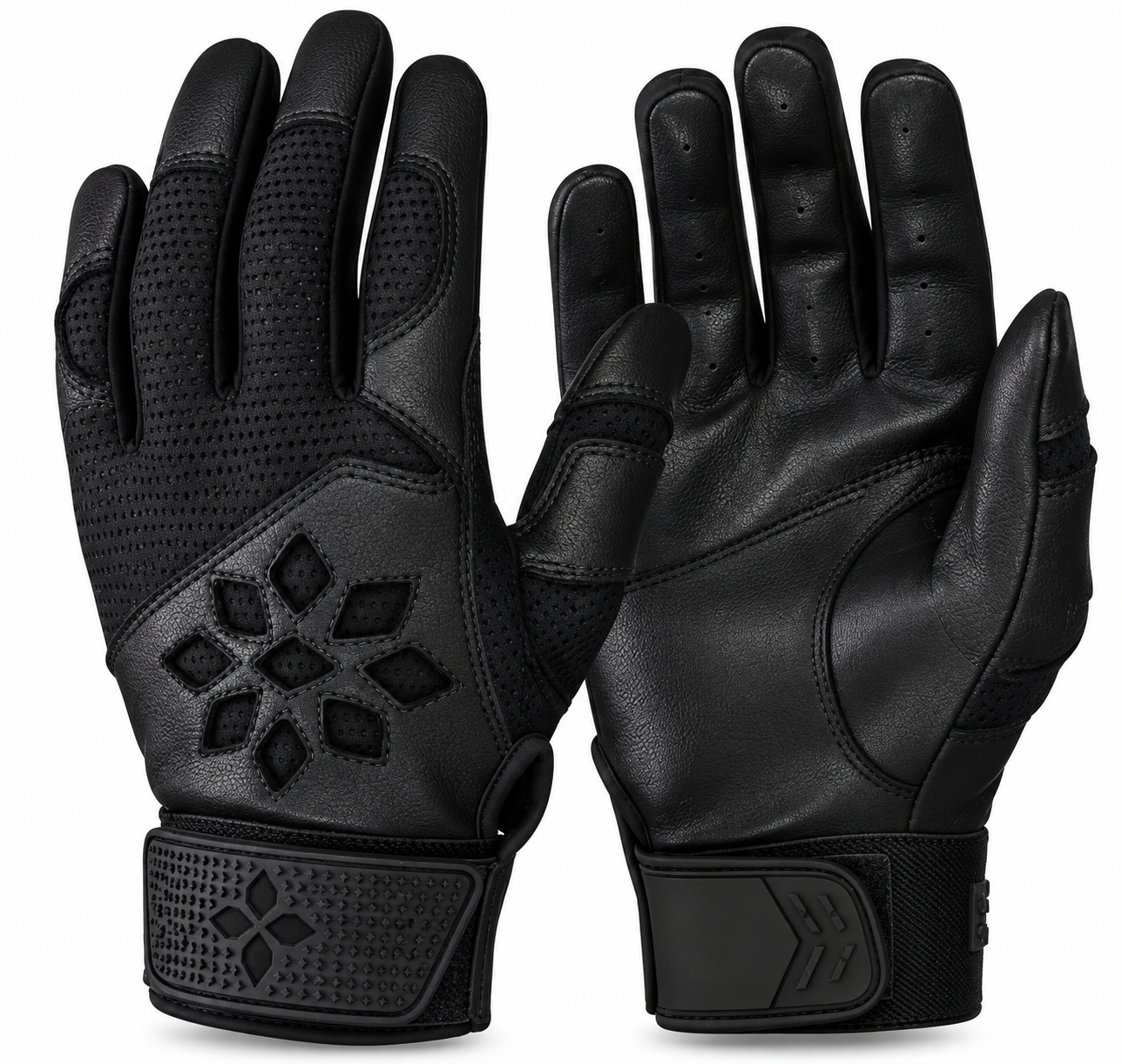 Batting gloves by Rip-It for women's softball, in black with a wrist strap.