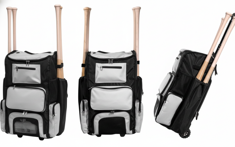 Rovark Catchers Gear Bag with Wheels displayed showing its dedicated catcher's organization construction and wheeled transport design.