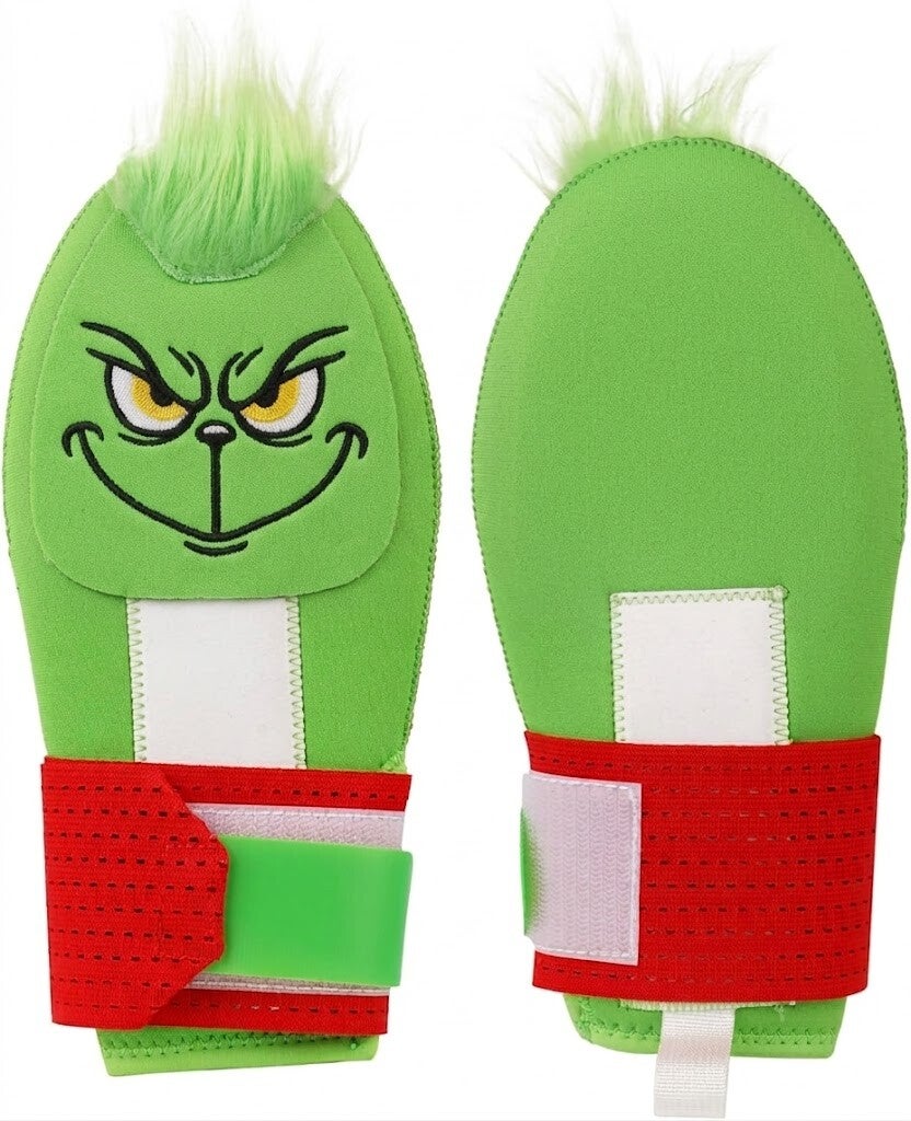 RVRAYS Grinch Sliding Mitt displaying its Grinch-themed design and protective shell construction on a neutral background.