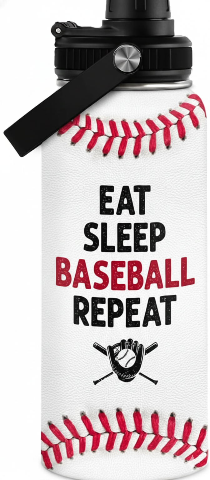 SANDJEST Baseball Water Bottle 32 Oz with baseball-themed reusable design for players and coaches who want a lightweight daily practice hydration option.