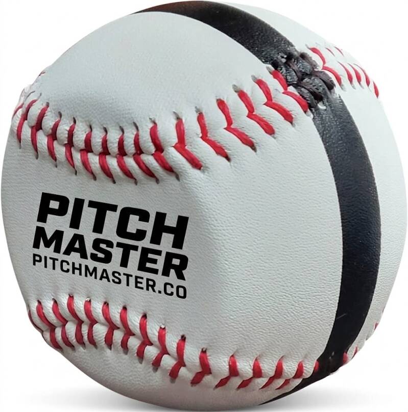 SHOP PLAY 9 - Spin Trainer - Training Baseballs for Pitchers, genuine cowhide leather training balls with visible seam markings for reading spin and rotation.