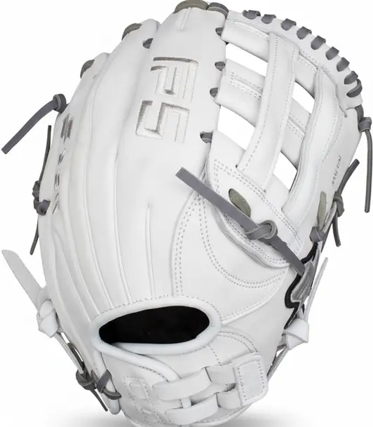 SSK FP5 Fastpitch Softball Outfield Glove displayed showing its independent brand leather construction and dedicated fastpitch outfield pocket design for competitive players.
