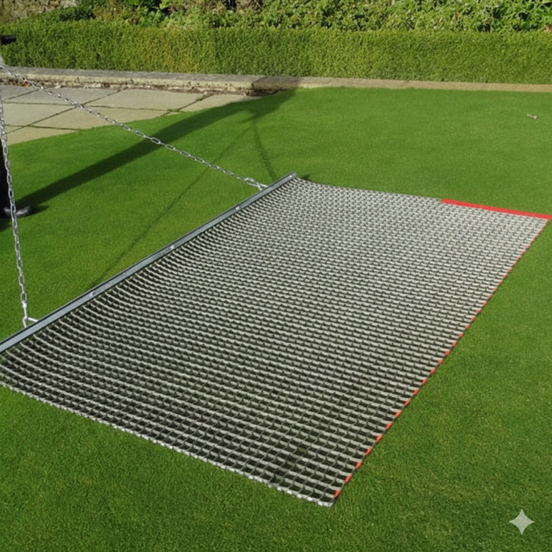 steel drag mat for multi-sport field leveling and baseball infield maintenance
