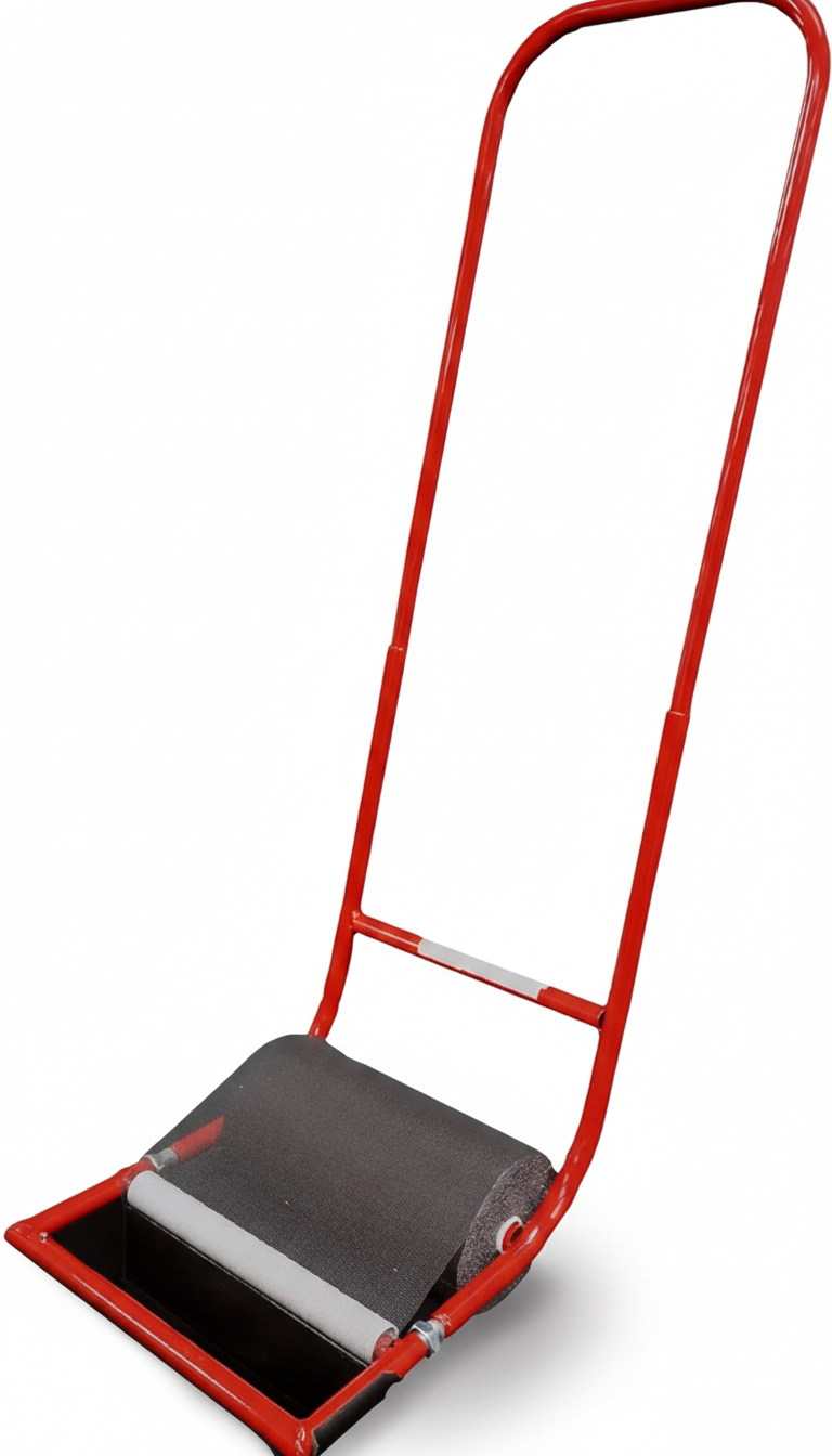 manual push burr roller yard tool for removing stickers and debris from grass