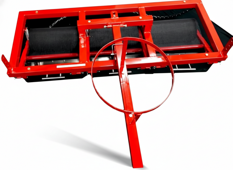 pull-behind burr roller yard tool for wide-area yard and field cleanup