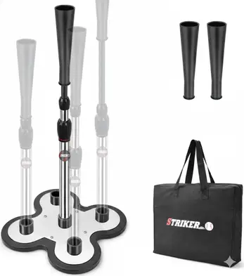 Surrergo Heavy Duty Baseball and Softball Portable Batting Tee with 10-pound weighted base on a neutral background.