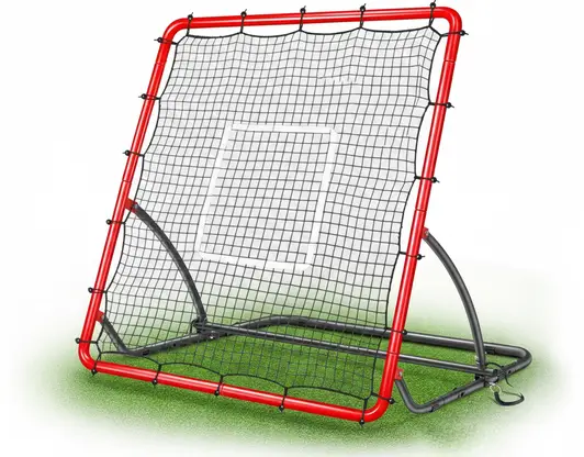 TELURY Heavy Duty Baseball Rebounder Net displayed showing its welded steel frame and reinforced heavy-duty net construction.