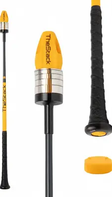 TheStack baseball swing speed training system with adjustable weighted resistance for power development