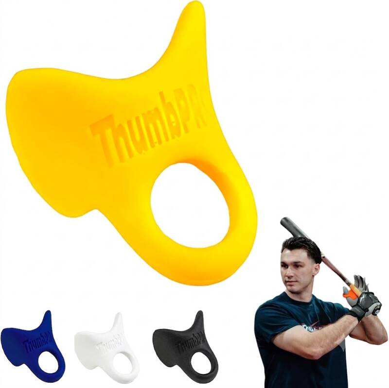 ThumbPRO Baseball Thumb Guard, a contoured silicone hand guard that slides over the top-hand thumb and extends to the palm.