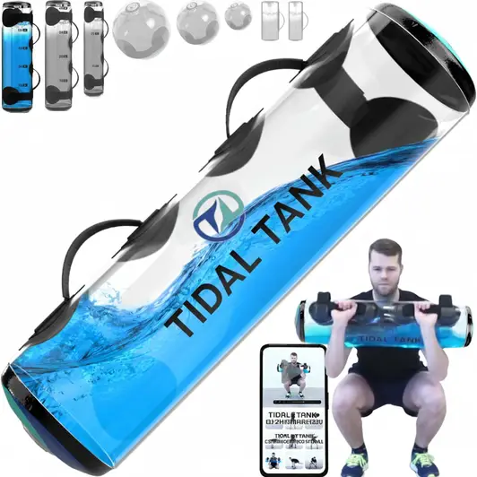 Tidal Tank Tube The Original Aqua Bag shown for baseball and softball player rotational stability and dynamic core strength development through water resistance training.