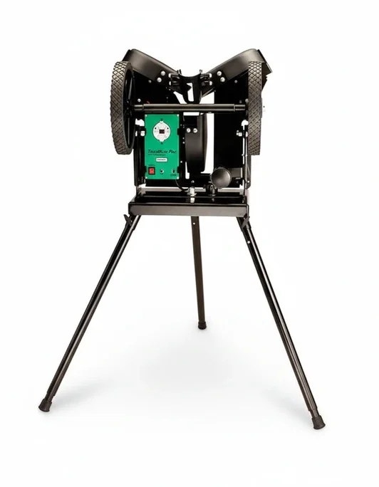 Sports Tutor TriplePlay Plus Baseball Pitching Machine with three-pitch-type versatility covering fastball curveball and changeup for comprehensive pitch recognition training.