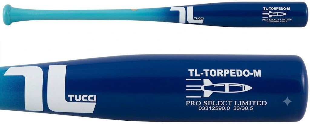 Tucci TL-Torpedo Pro Select Limited Wood Bat - Subzero shown in its limited Subzero finish.
