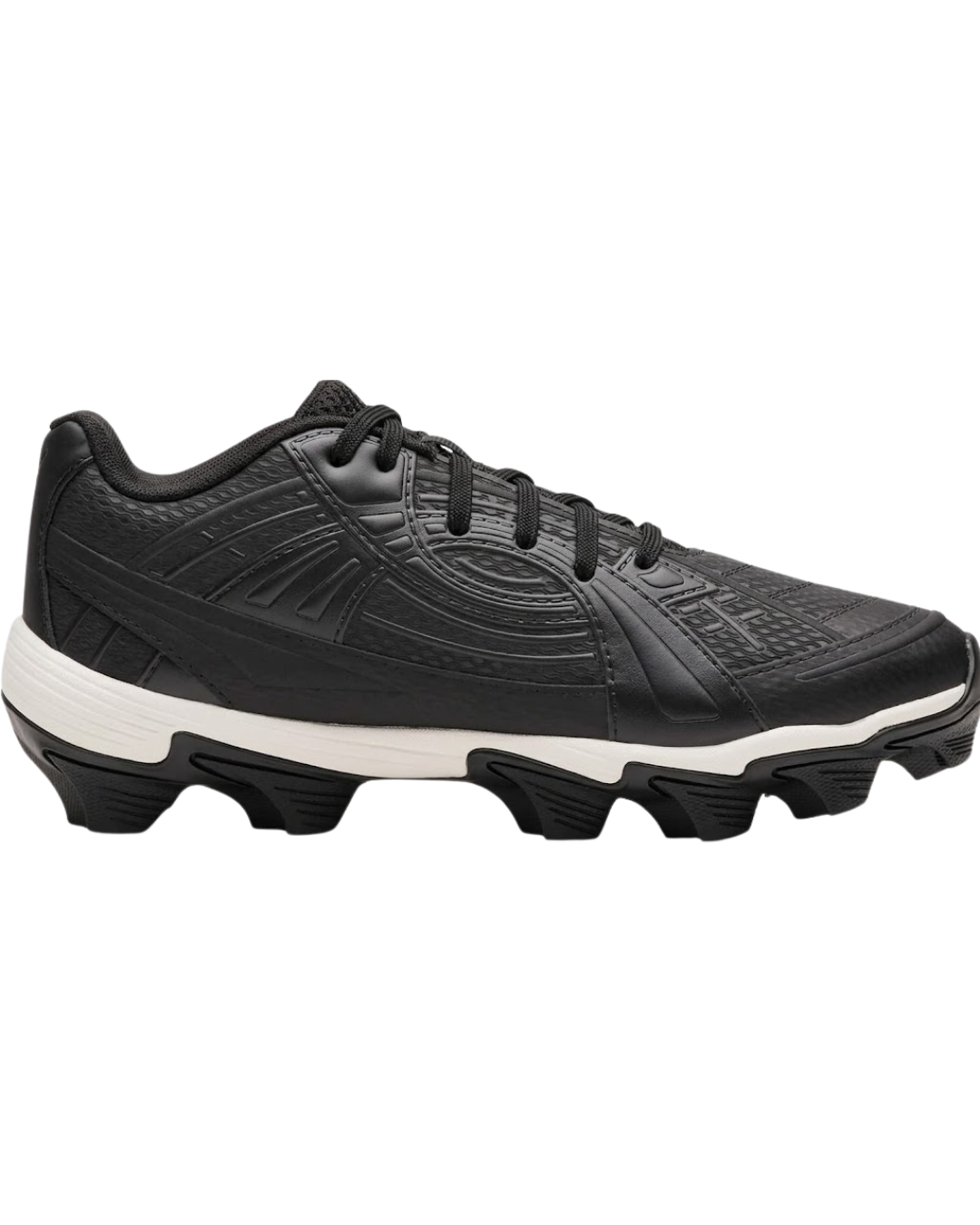 Under Armour Women's Glyde Sola RM Softball Cleats showing rubber molded outsole and accessible synthetic upper construction on a neutral background.