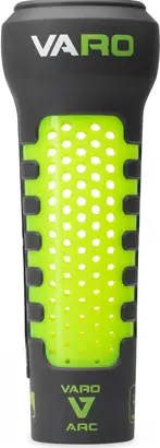 Varo ARC 12oz bat training weight in black with arc-shaped polymer construction designed to improve swing path mechanics for competitive baseball and softball players.