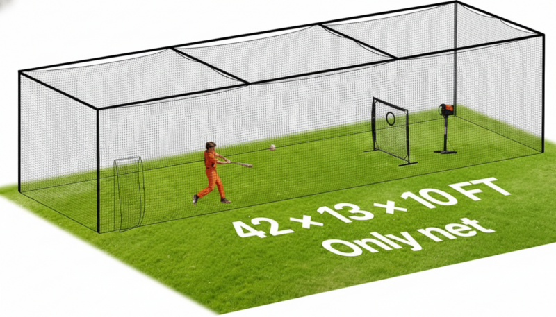 Replacement batting cage netting for baseball training cages in various lengths.