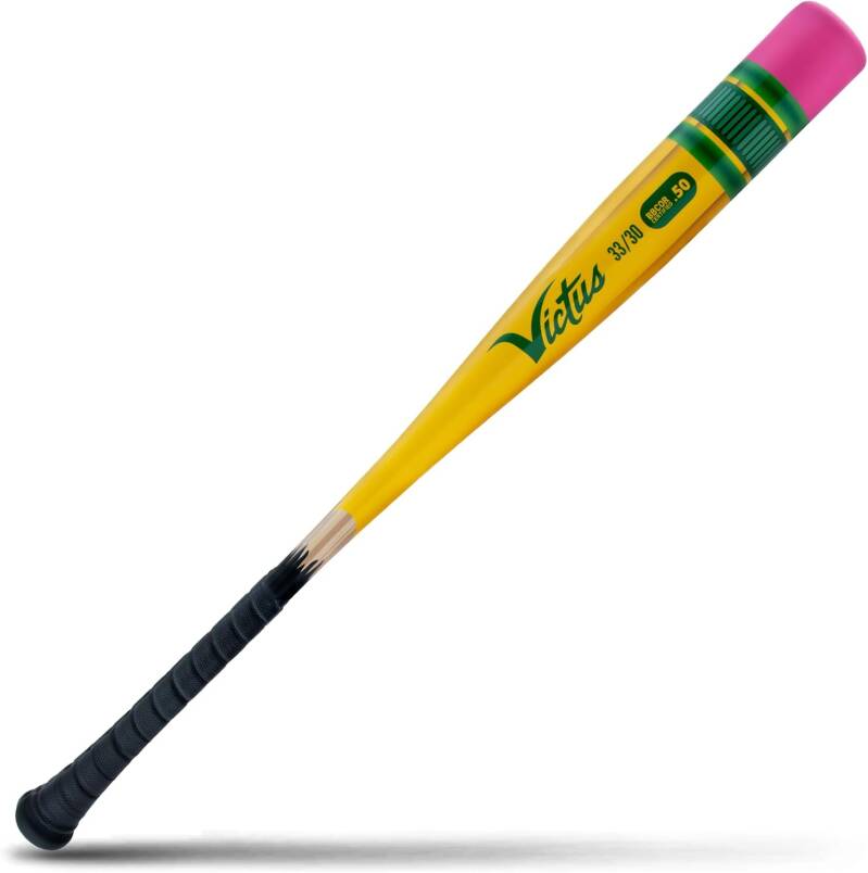 Victus Vibe Pencil BBCOR baseball bat (-3) balanced one-piece alloy bat built for quick swing speed and consistent barrel contact.