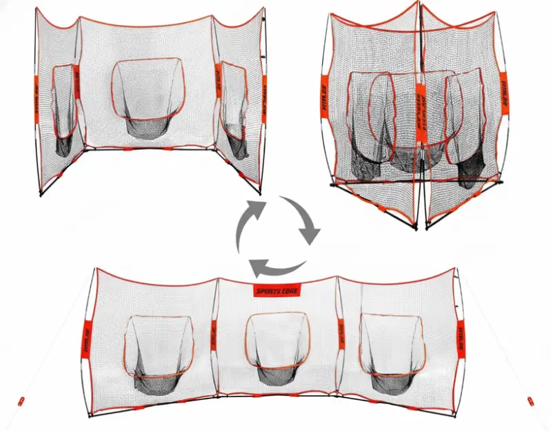 WEEPALM Portable Baseball and Softball Hitting Net displayed showing its pop-up spring frame and compact carry bag design.