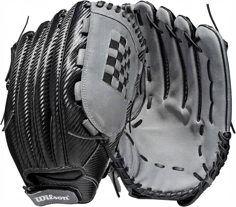 Wilson 2021 A360 Adult Slowpitch Softball Glove, a CarbonLite shell slowpitch glove in white with tan leather trim.